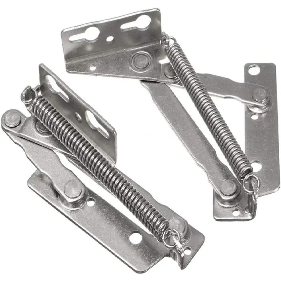 2 Pieces 80 Degree Foldable Lifting Bracket,  Spring Hinges are widely Used in Sofa Hinge Lifters, Furniture Storage Support Hinges