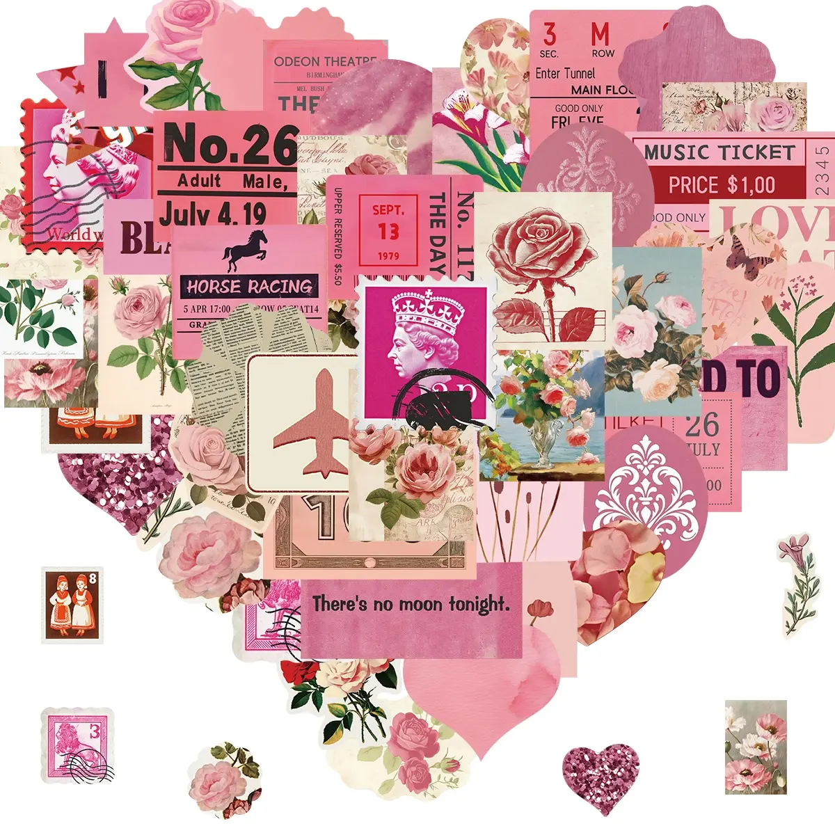 Pink Y2K Fashion Aesthetic Stickers for Girls Women, 50PCS Cool 2000s Trend Waterproof Sticker for Water Bottle, Laptop, Scrapbook, Retro Pop Culture Girls Decals, Y2K Party Supplies (Y2K)