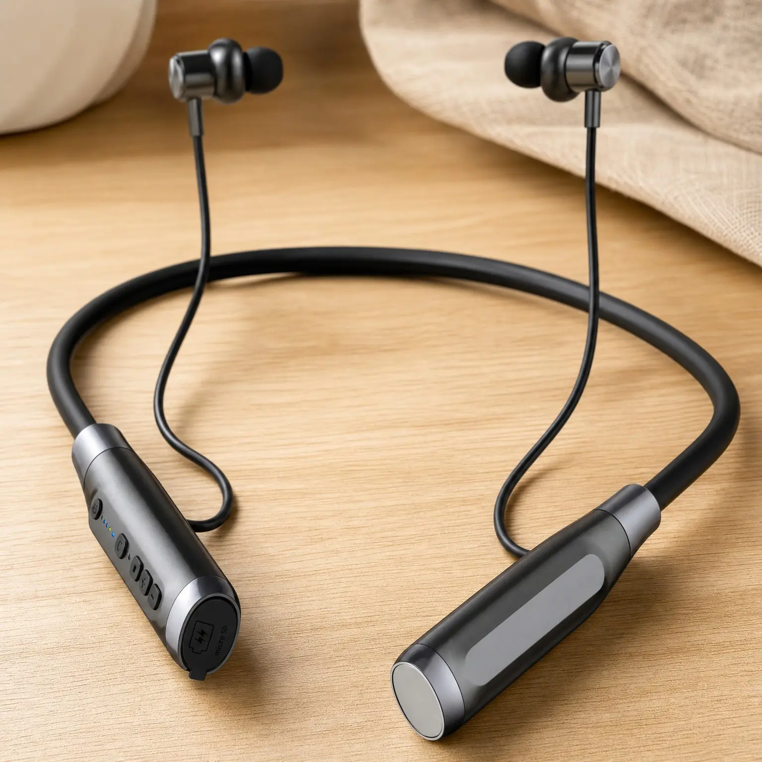 Wireless Bluetooth 5.0 Neck Earbuds with 100 Hours of Playback, IPX5 Waterproof Sports Earphones with Microphone, Magnetic, TF Card Slot, for Gym Running ExercisesGift