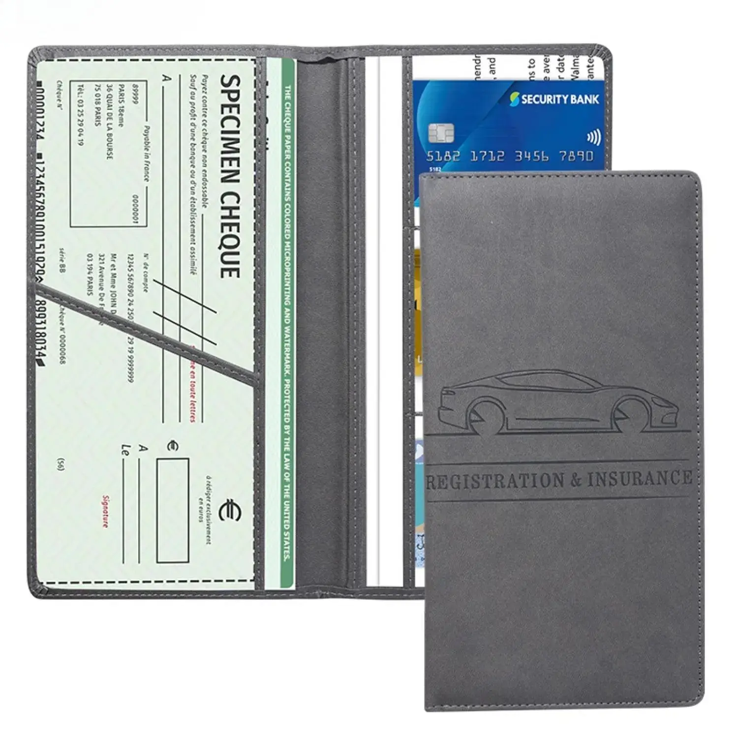 Women's PU Leather Car Document Holder - Glove Box Fit, Auto Registration Organizer, Insurance Organizer, ID Storage Wallet