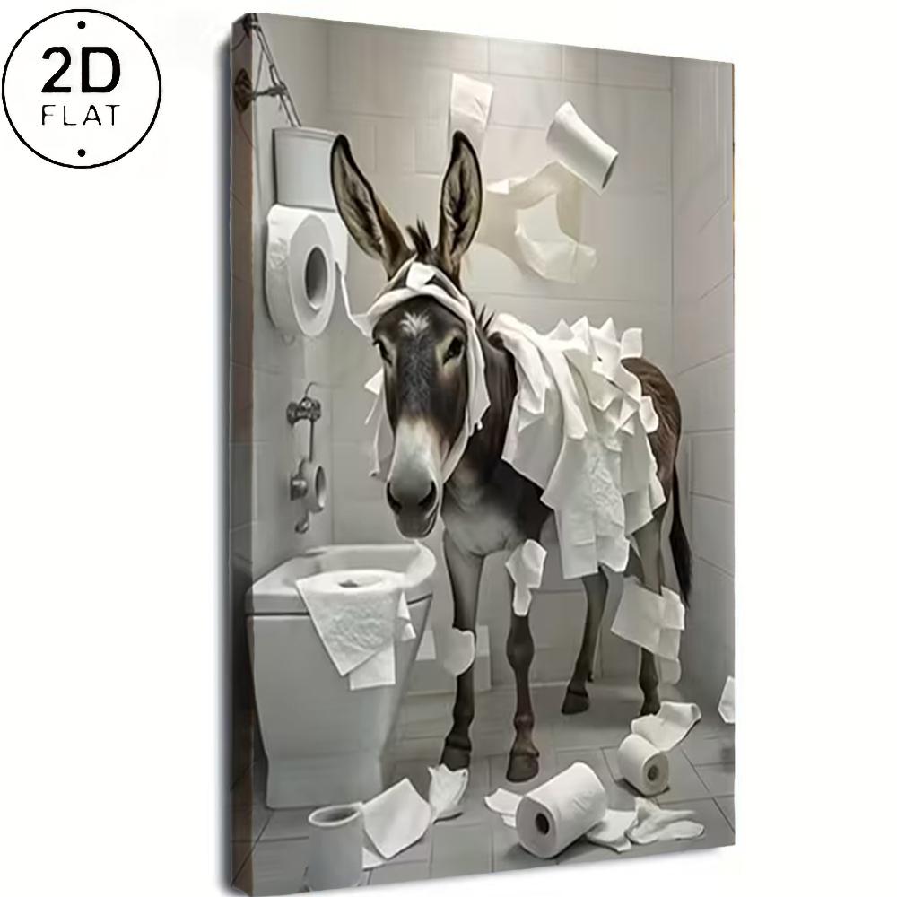 Bathroom Art Wall Farmhouse Home Vintage Funny Signs Donkey For Home,Donkey Toilet Paper Fun packaging style,room decoration, unique holiday gift paintings, waterproof, fade resistant, printed posters, and wall decorations Bathroom Art Wall Farmhouse Home Vintage Funny Signs Donkey For Home,Donkey Toilet Paper Fun packaging style,room decoration, unique holiday gift paintings, waterproof, fade resistant, printed posters, and wall decorations