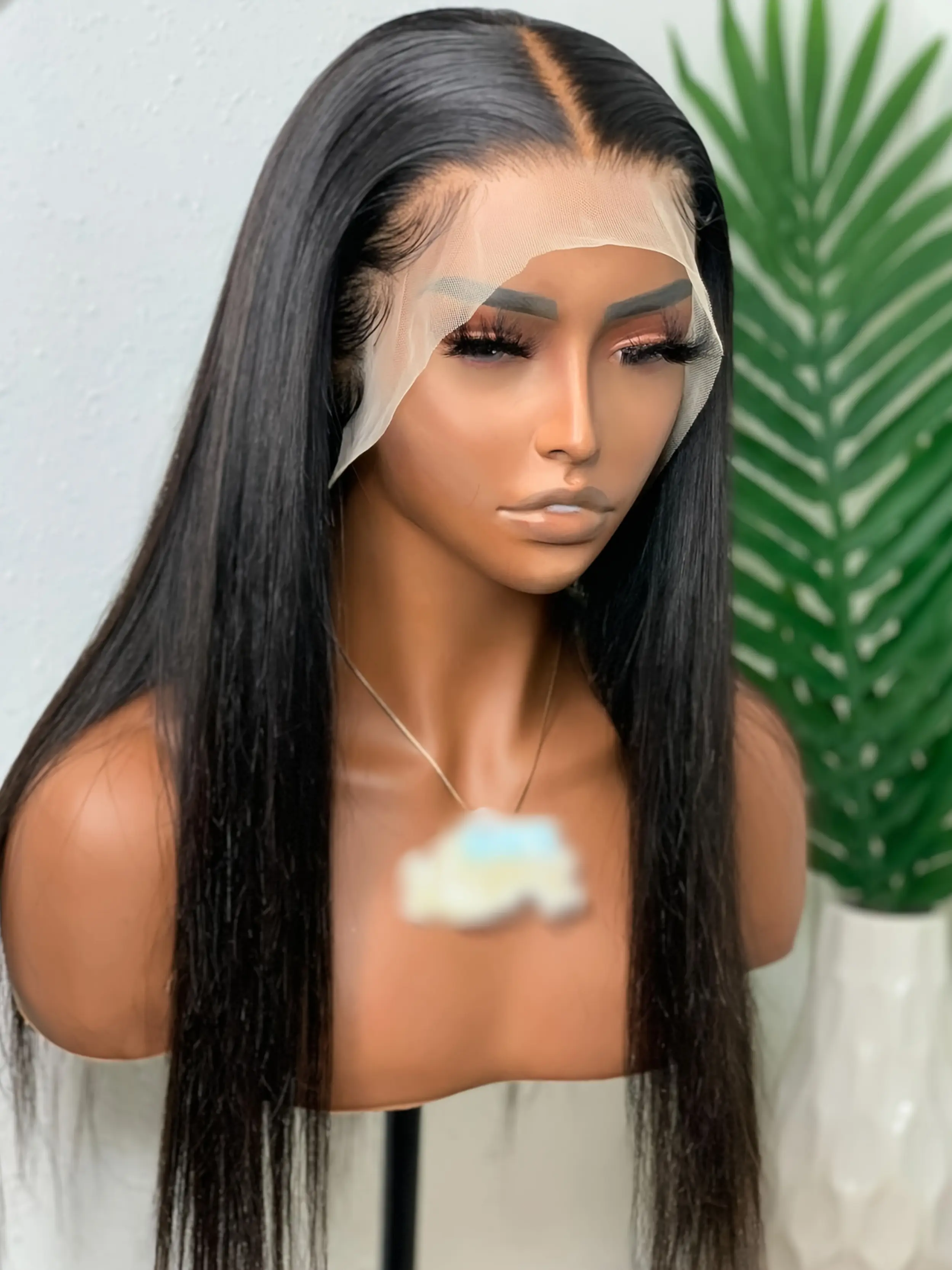 26-Inch Straight Synthetic Wig, 180% Density, Lace Front, Natural Hairline, Daily Wear, Curly Hair_curl, All Season