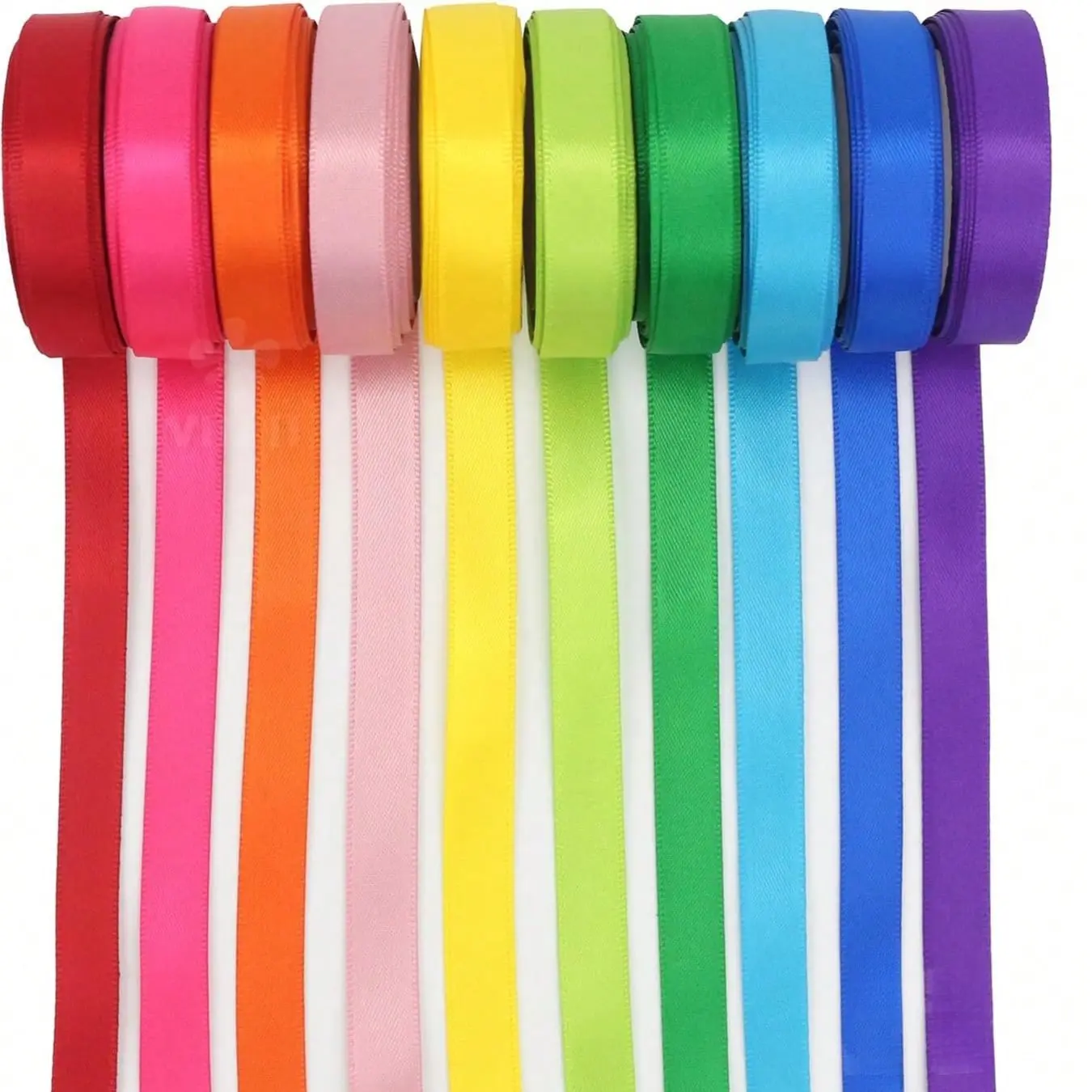 Solid Color Decorative Ribbon (10 Rolls), Rainbow Ribbon Set,DIY Decorative Ribbon for Wedding, Party, Cake & Gift Box Packaging, Gift Decoration, Gift Wrapping Supplies