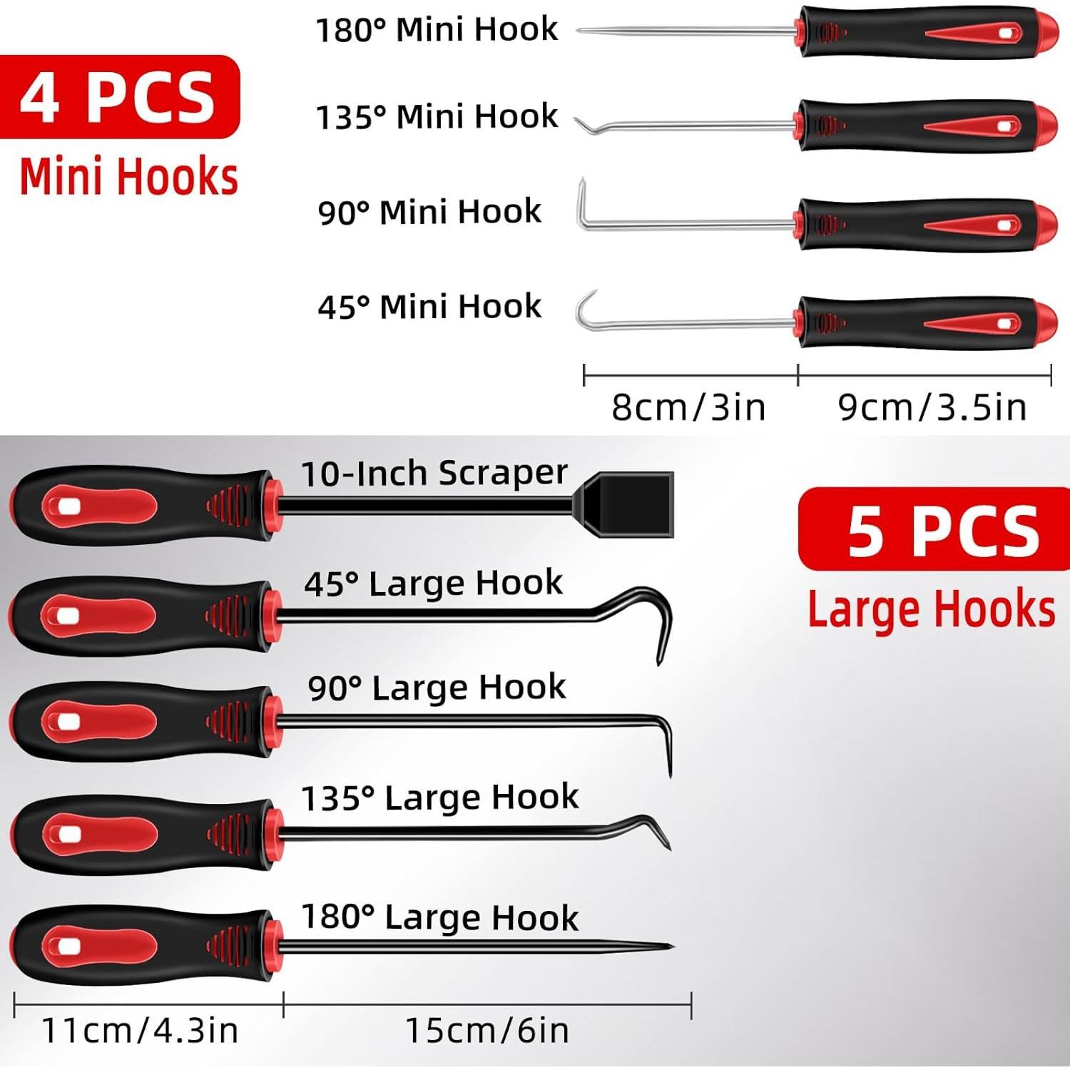 11 count Hook and Pick Set Mechanic, Automotive Pick Tool for Oil Seal/O-Ring Seal Hoses Puller Remover Gasket Scraper Pickup Tool 11 count Hook and Pick Set Mechanic, Automotive Pick Tool for Oil Seal/O-Ring Seal Hoses Puller Remover Gasket Scraper Pickup Tool