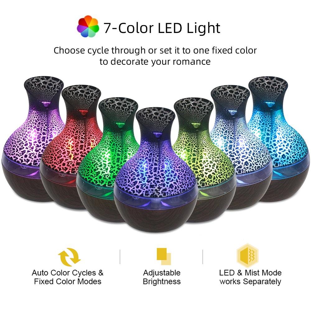 Remote Control Aromatherapy Diffuser 300ML with 2 Essential Oils USB Cold Mist Humidifier 7-Color Lights Super Quiet for Home Office Ideal Gift Remote Control Aromatherapy Diffuser 300ML with 2 Essential Oils USB Cold Mist Humidifier 7-Color Lights Super Quiet for Home Office Ideal Gift