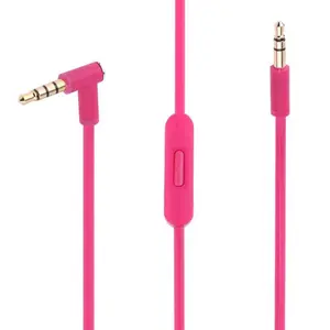 Replacement 3.5mm Audio Cable Cord Wire with in-line Remote Microphone Compatible with Beats by Dr Dre Headphones Solo/Studio/Pro/Detox/Wireless/Mixr/Executive/Pill Suppot iOS System (Pink)