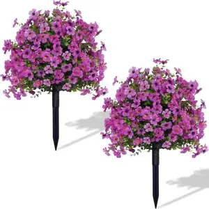Qrd Artificial Violet Ball Topiary Tree, Decorative Fake Tree, 1-2 Boxes, Fake Greenery Shrubs, Indoor/outdoor Decor, Garden, Porch, Patio