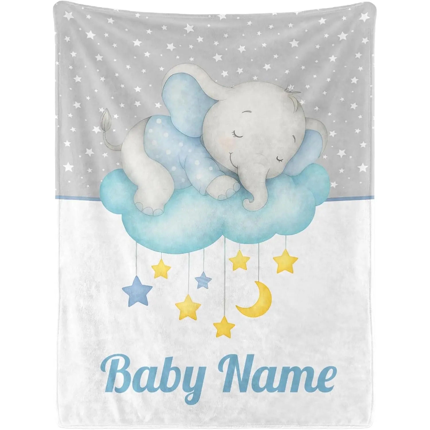 Personalized Baby Blanket for Boys Girls Ultra Soft Cozy Fleece Blanket Custom Blanket with Name for Kids Toddlers Newborn Customized Baby Gift for Christmas Birthday Baby Shower New Mom Throw Blanket