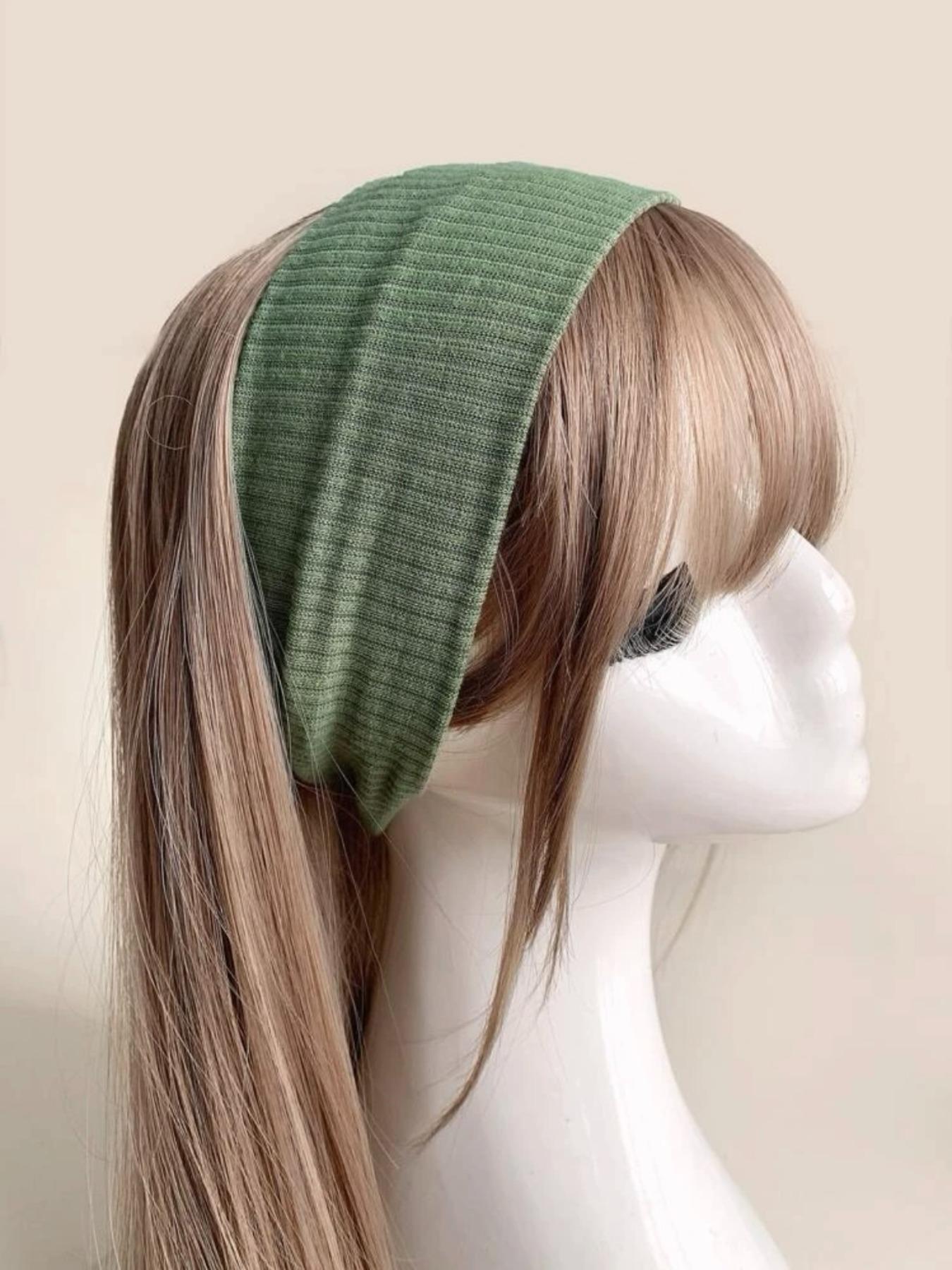 Solid Color Knit Hair Band, Soft Headband, Casual Wide Band Hair Accessories for Women & Girls, Minimalist Headwear Suitable for Thick Hair