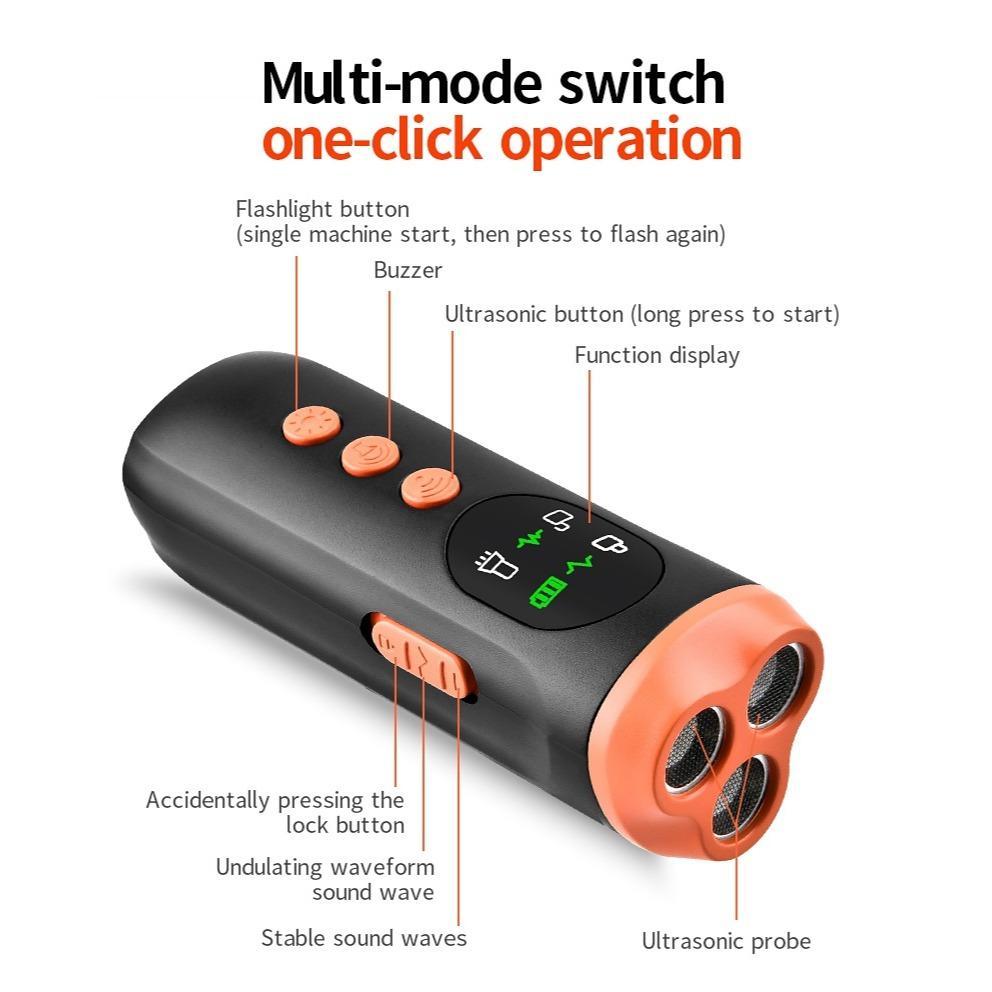 Rechargeable Sonic Dog Repeller, 1 Count Safe Sonic Frequency Transmitter, Anti Bark Device for Dogs, Professional Dog Training Tool