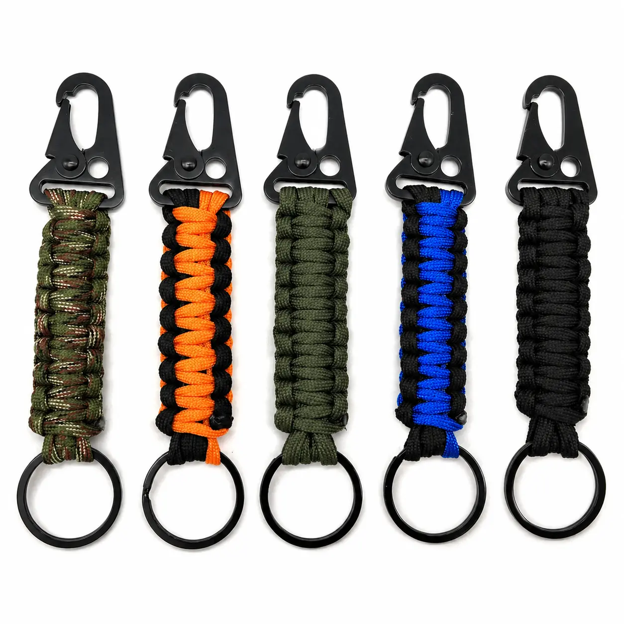 Heavy-Duty 7-Strand Paracord Keychain with Tactical Carabiner Clip – Durable Outdoor Survival Gear for Hiking, Camping, and Everyday Carry – Handwoven with Secure Eagle-Bill Snap Hook