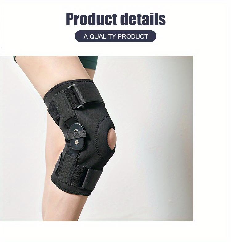 [Adjustable Knee Brace] 1pc Plus Size Adjustable Knee Brace |   Hinged Open Patella Support with Side Stabilizers, Breathable Black Running Knee Pads for Sports & Casual Wear, Comfortable Fit, Secure Fit Design
