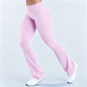 DFYNIE Impact Subtle Glute Contour Flare Leggings - Seamless Ribbed High Waist Workout Pants