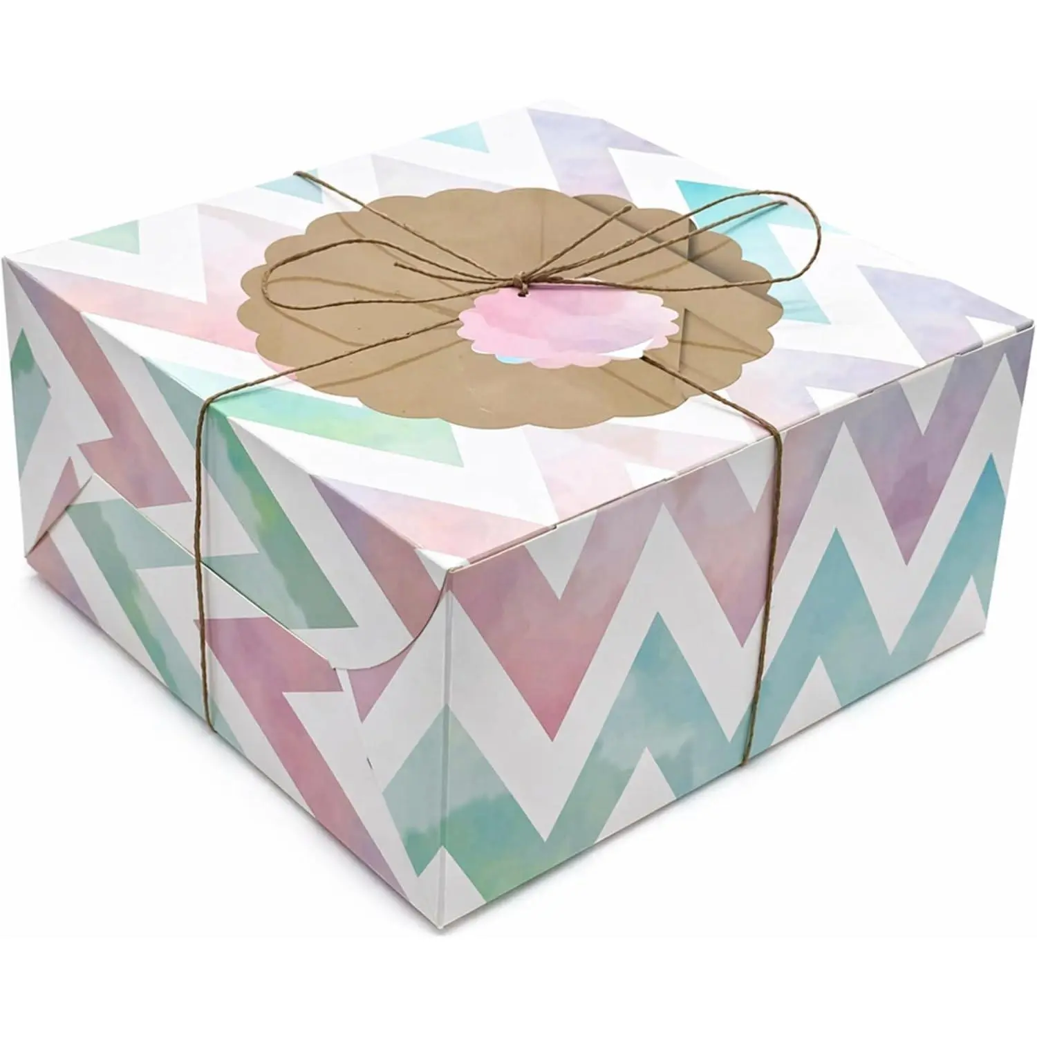 Cake Boxes with Window 10 count Bakery Boxes for Cakes, Donuts, Brownies, Pie, Pastries and Christmas Cookies: Size 10x10x5 Inches