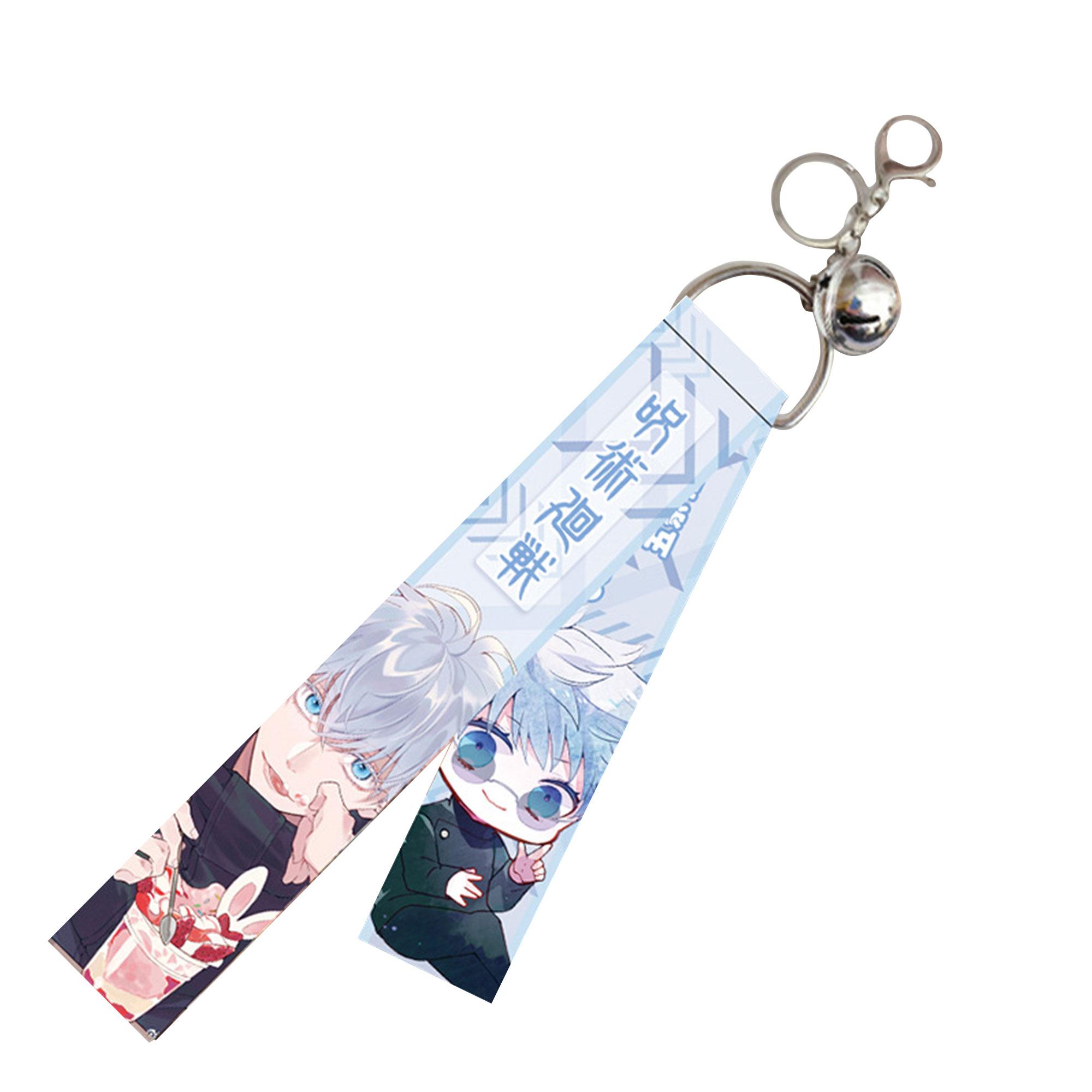 Anime JJK Keychain Gojo Satoru Fushiguro Megumi Phone Charm Accessories Pendant Keyring Bag Cute Cartoon Figure Pendant Keyring