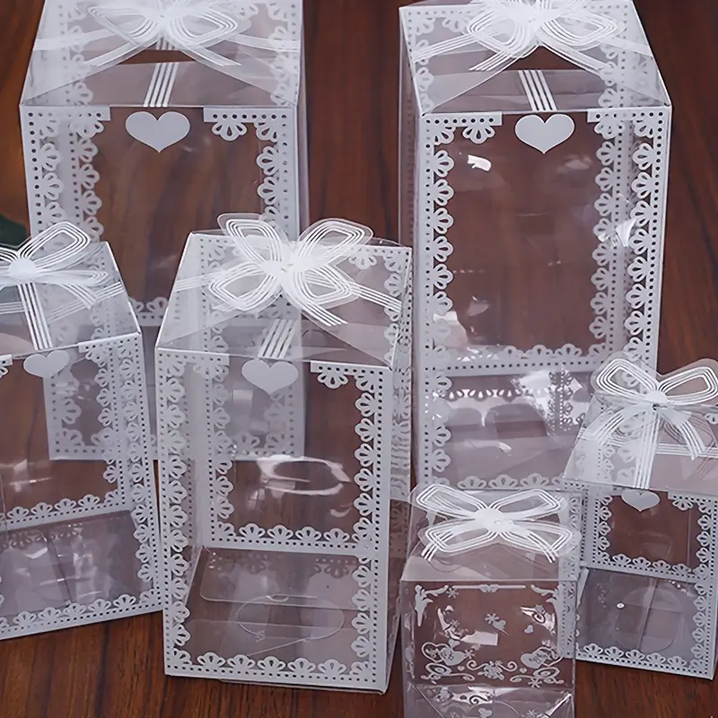 5/20/50PCS pvc packaging box in stock transparent printed gift packaging box