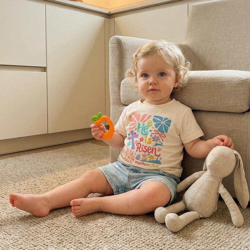 PYBCVRRD Kids Baby Girl Easter T-Shirt Tops Letter Floral Print Short Sleeve Round Neck Loose Fit Tops T shirt for Summer 1-6 Years