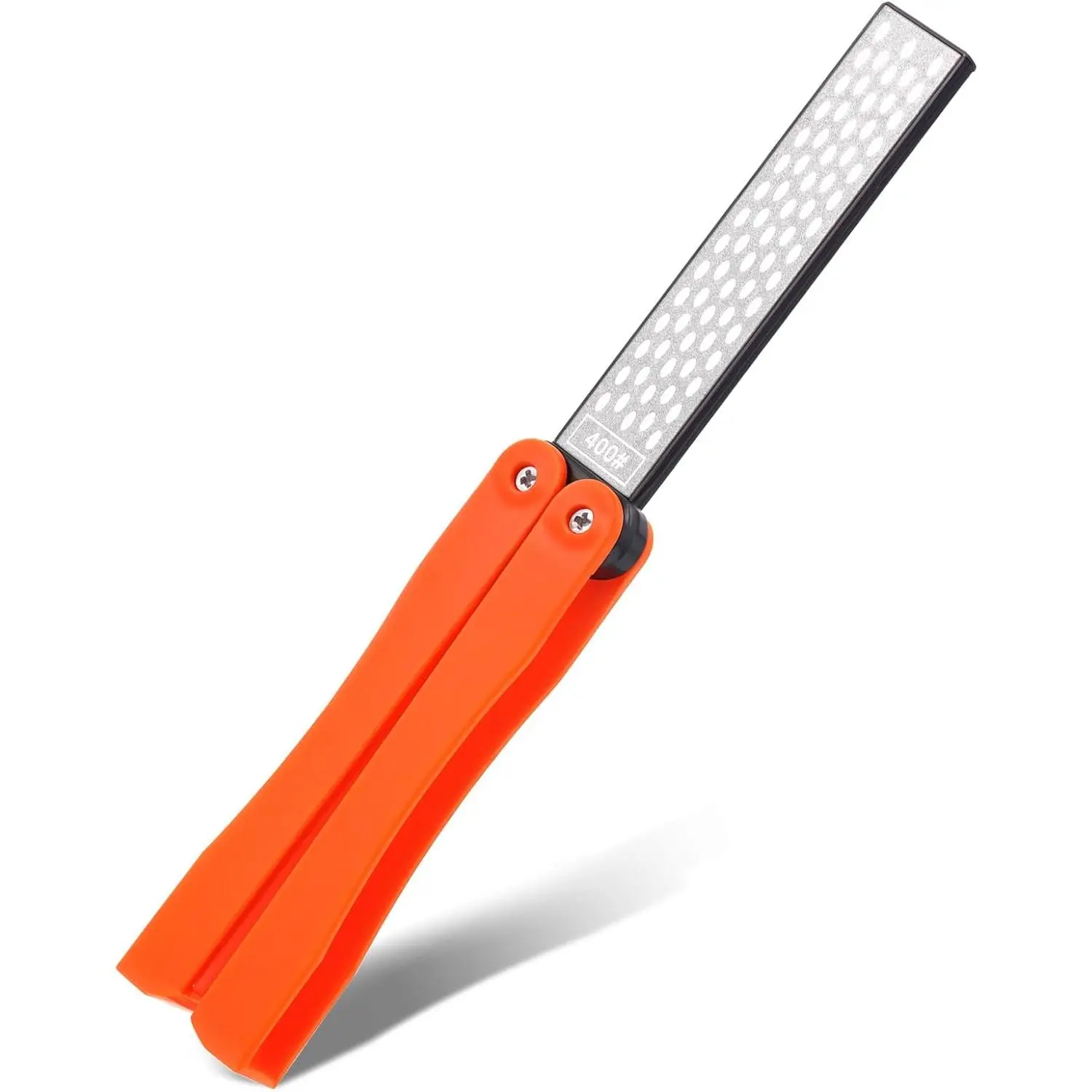 Double Sides  Sharpener Tool 400/600 Grits  Sharpening Stone Tool Portable Handheld Pocket Sharpener for Kitchen Outdoor Garden (Fine/Coarse Grinding)