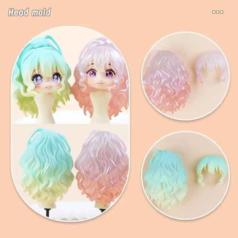 OB11 New Style Head Shell replacement Korean style Plastic Hair Transparent Replacement Doll Hair Head Mold For Obitsu11 Dolls