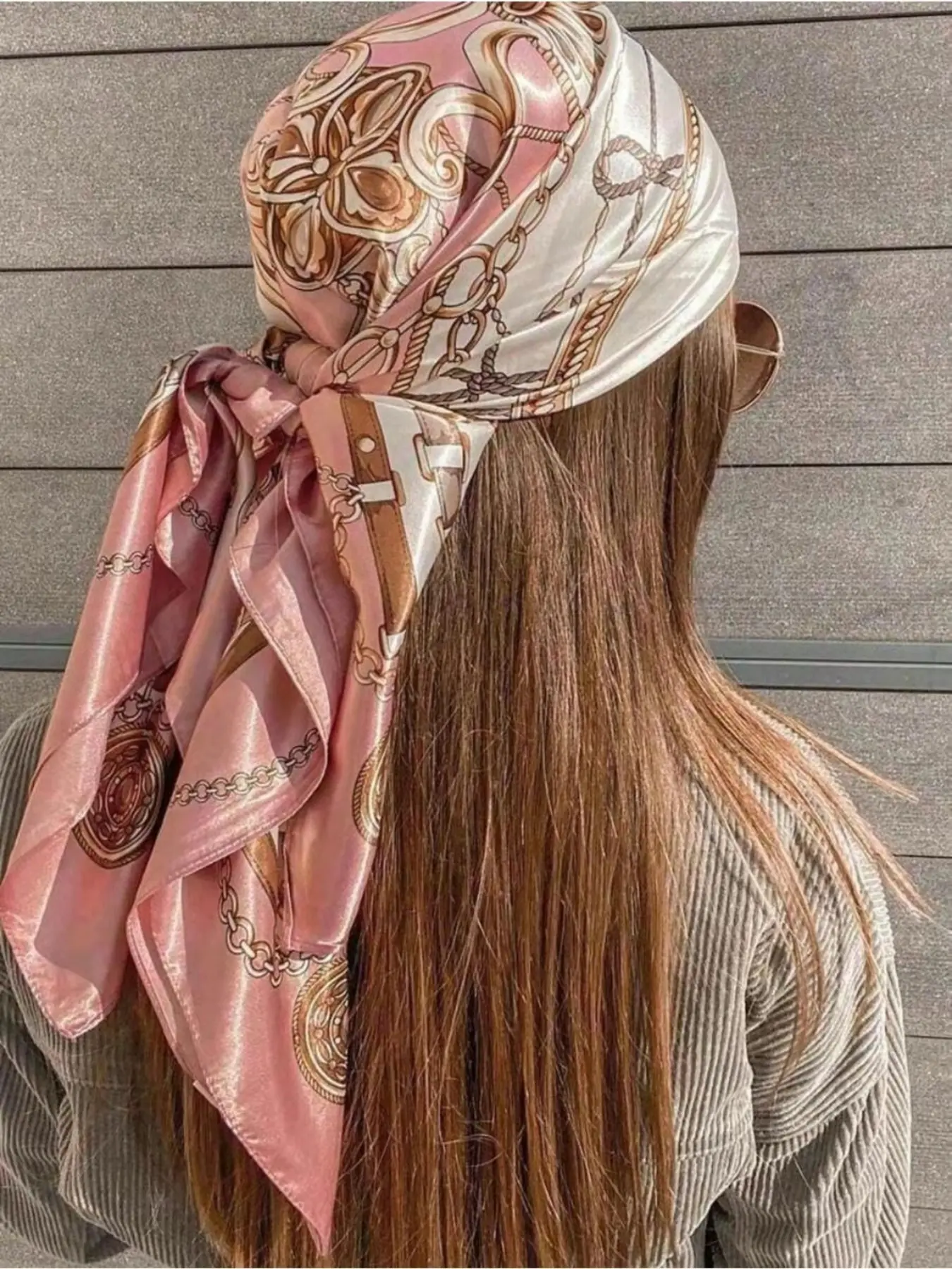 1pc Pink Satin SquareDEALS FOR YOUScarf, Lightweight Bohemian HeadAccessory for Women, Multi-functionalHandkerchief, Fashionable Scarf, BohoStyle Scarf, Fashion Headscarf, Scarf Head Wrap, Scarf for Hair