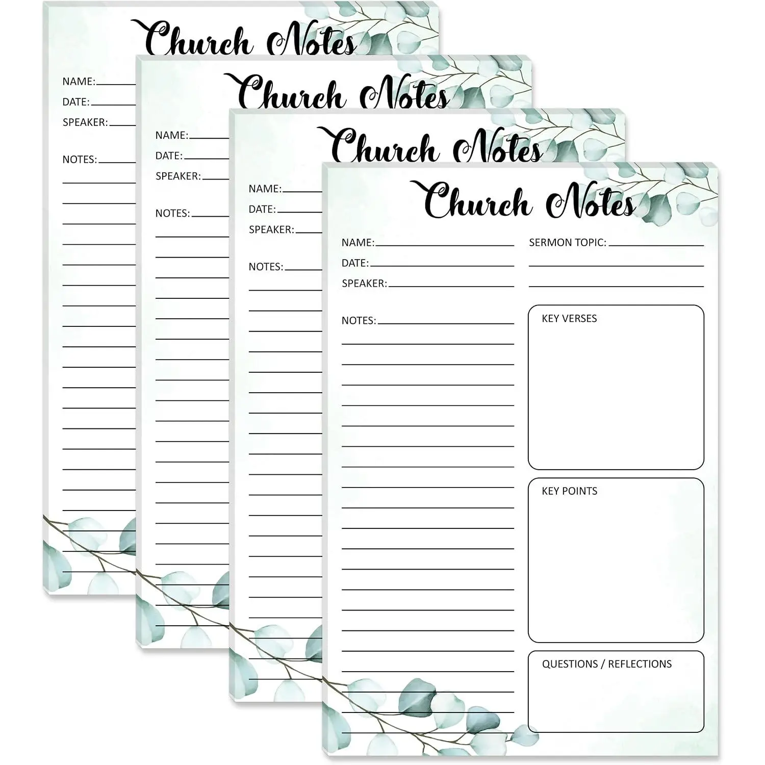 4 count Church Notes Notebook Prayer Request Journal   Sermon Record Supplies Colorful Religious Notepads 5.5 x 8.5 Inch Each with 25 Pages | Colorful Religious Notepads,  Sermon Record Supplies, Study Church Supplies
