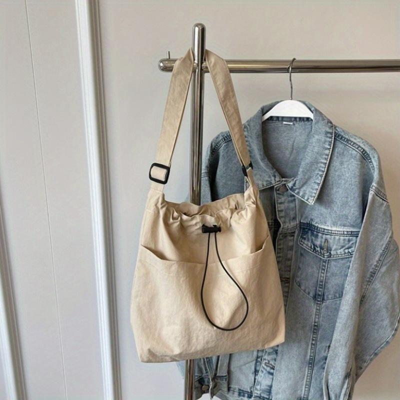 Casual fitness bag, new Korean-style casual crossbody bag, street-style simple shoulder commuter bag, bucket bag for women tote handbags luxury designer real