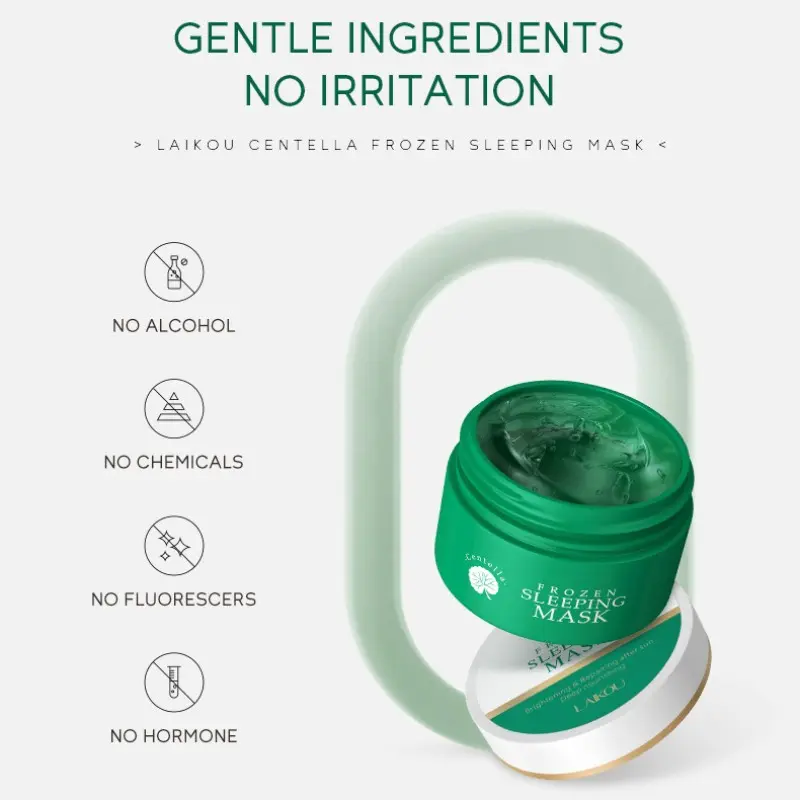 Centella Asiatica Sleeping Mask 100g, Soothing Repair Night Cream, Calms Redness, Deep Hydration, Barrier Repair, Essential for Sensitive Skin