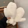 Winter Lamb Wool Bear Gloves for Women, Cute Thickened Warm Riding Gloves, Christmas Gift, Cozy, Frost-Resistant Cold Weather Gloves