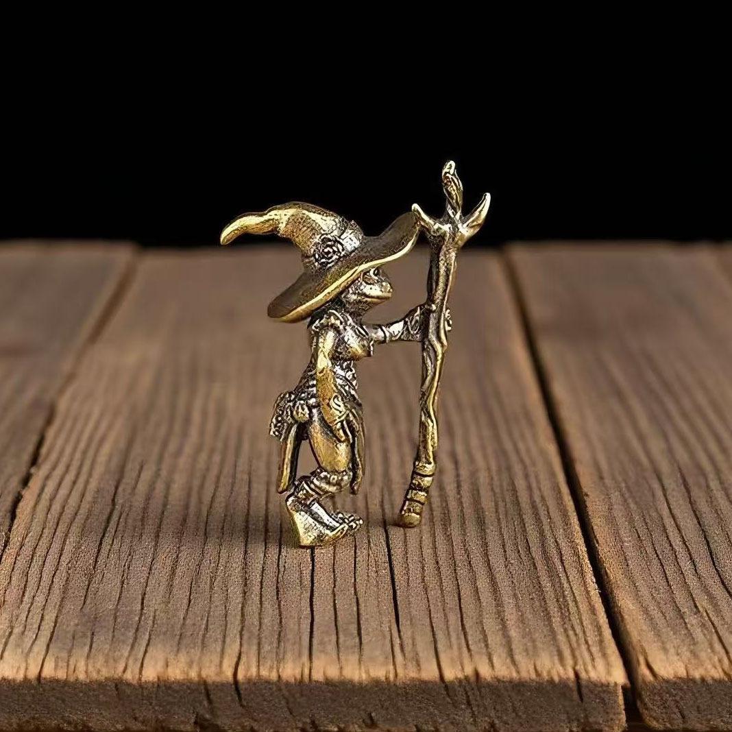 Brass Frog Wizard Statue, Guardian Mage Frog Figurine Desk Decor, Fantasy Bronze Sculpture Home Office Ornament, Lucky Toad Collectible, Aesthetic Cottagecore Bookshelf Zen Room Decor Gift for gifting collectors Brass Frog Wizard Statue, Guardian Mage Frog Figurine Desk Decor, Fantasy Bronze Sculpture Home Office Ornament, Lucky Toad Collectible, Aesthetic Cottagecore Bookshelf Zen Room Decor Gift for gifting collectors