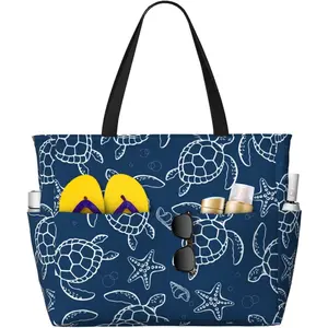 Beach Tote Bag for Women Beach Bag Waterproof and Sandproof Tote Bag with Wet Bag Large Travel Bag for Weekend Travel(Gift)