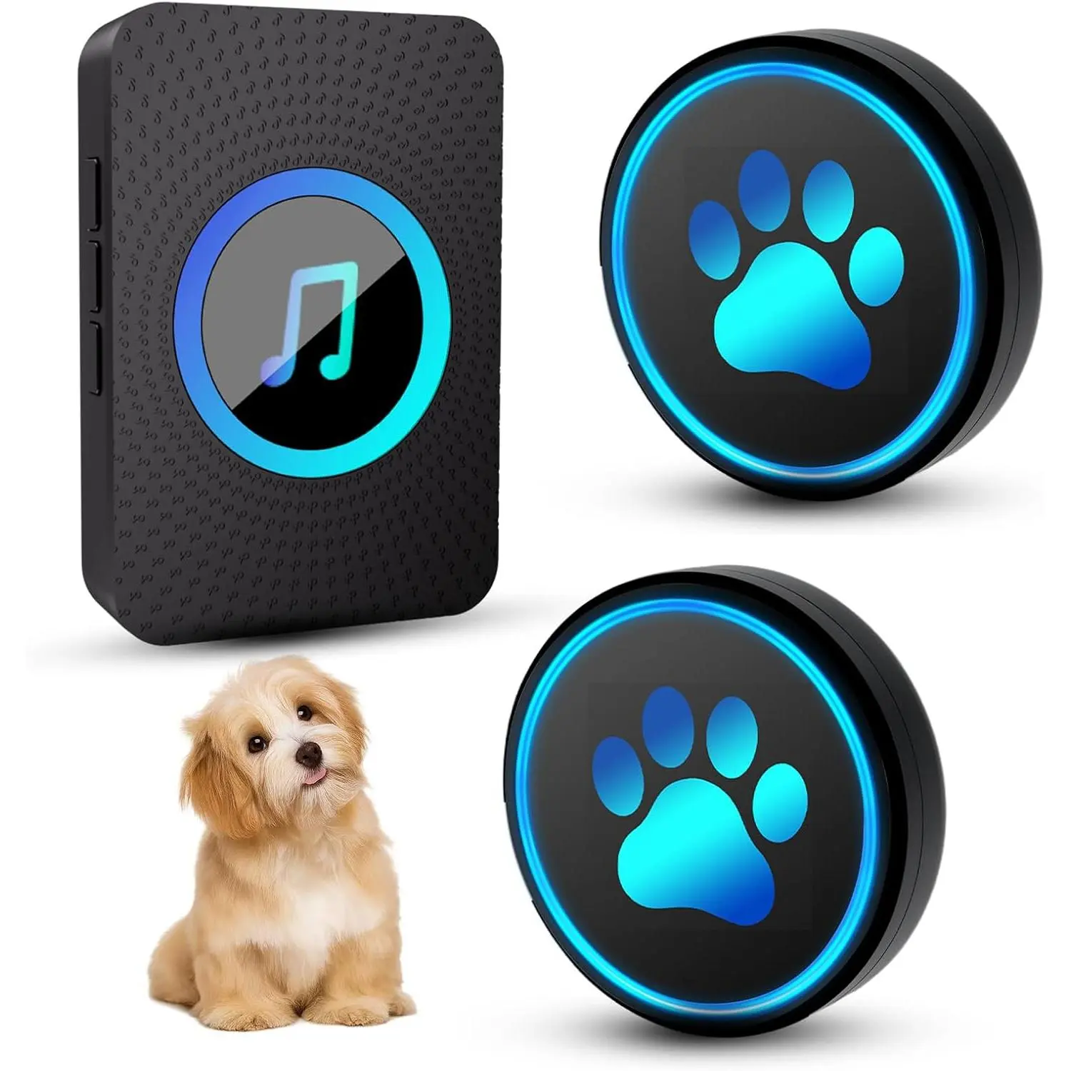 Door  for Potty ,   Doggie Doorbell to Go Outside, 1000  Long Range with IP65  Super-Light  Button, 60 Melodies & Adjustable Volume (Black)