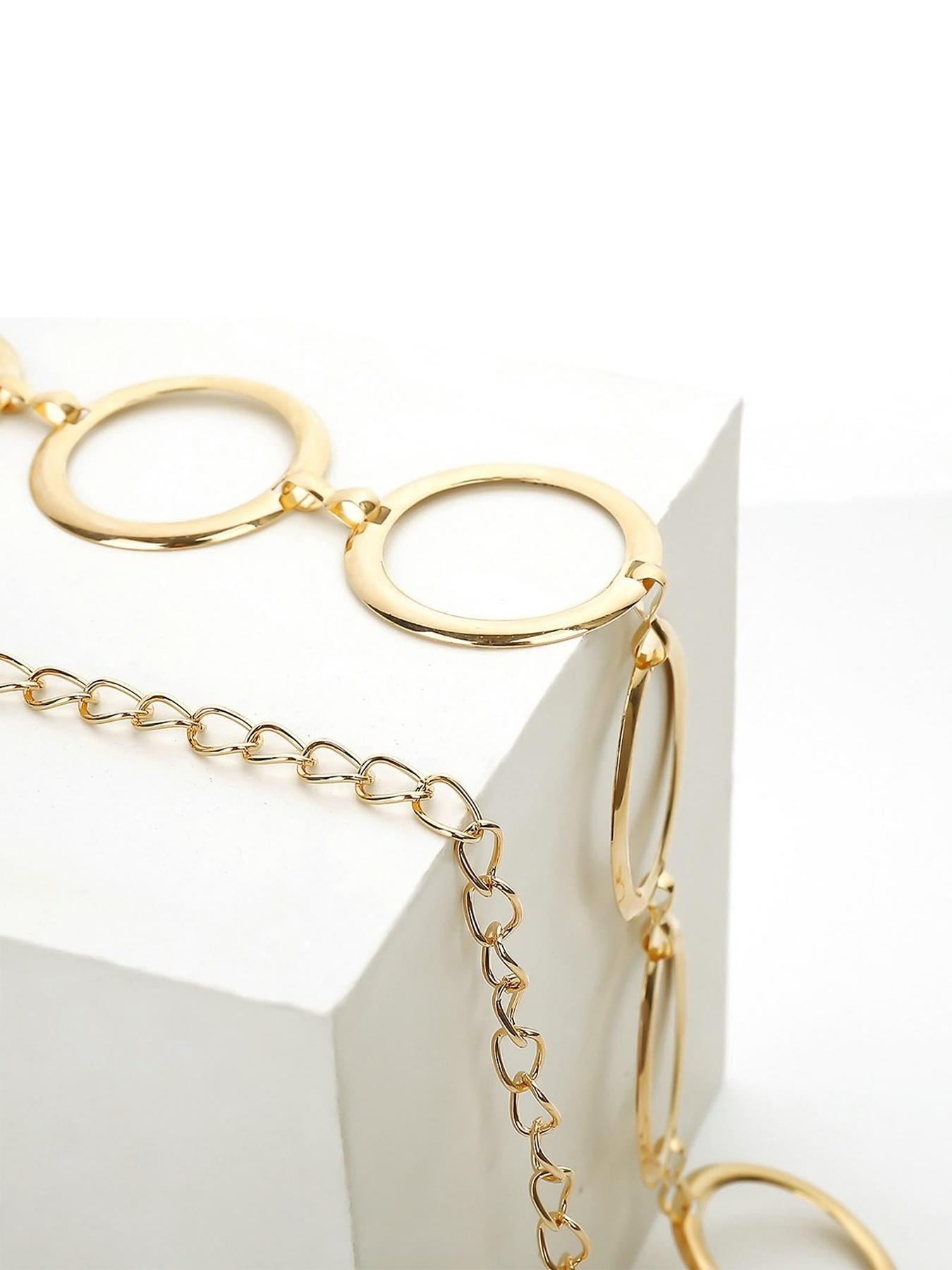 Waist Chain Circle, Gold Chain Belt Dangle Big Circles All  display picture 2