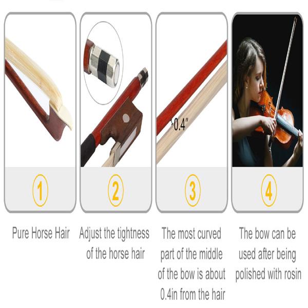 4/4 Violin Set for Adult Beginners and Students with Hard Case, Bow, Shoulder Rest, Rosin, Extra Strings, Pre Set Up Bridge