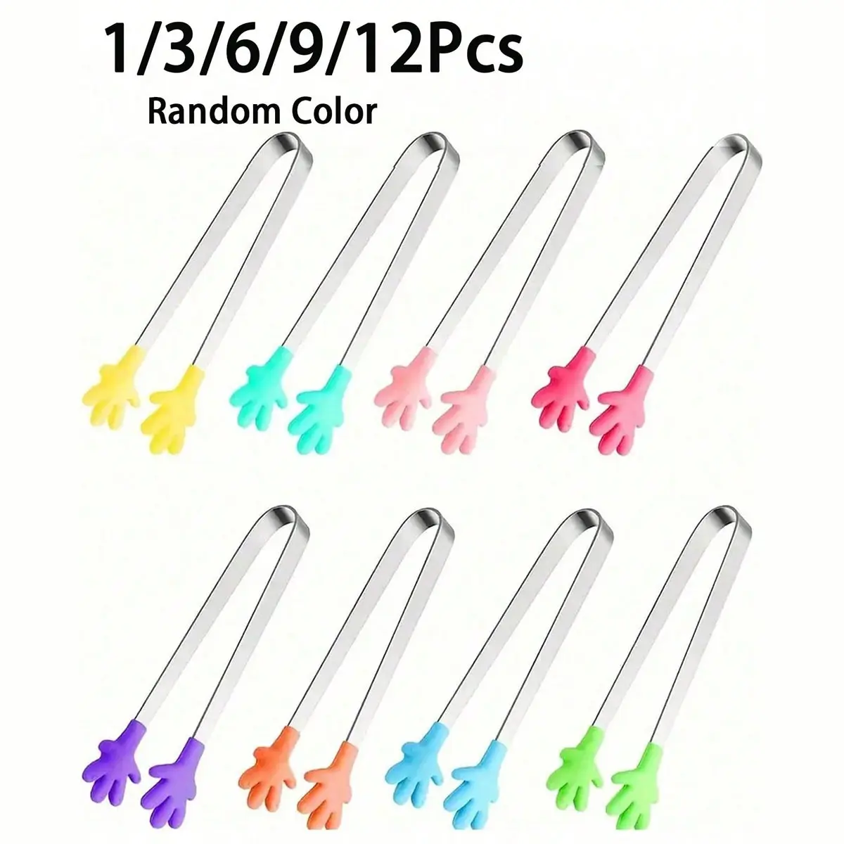 1/3/6/9/12Pcs Cute Silicone Clips Set, Kitchen Utensils, Kitchen Accessories, Unique Kitchen Gadgets, BBQ Bread Ice Clip, Home Use, Tea Party Clip, Gift for Coffee Shop/wedding/birthday Party, Outdoor Camping