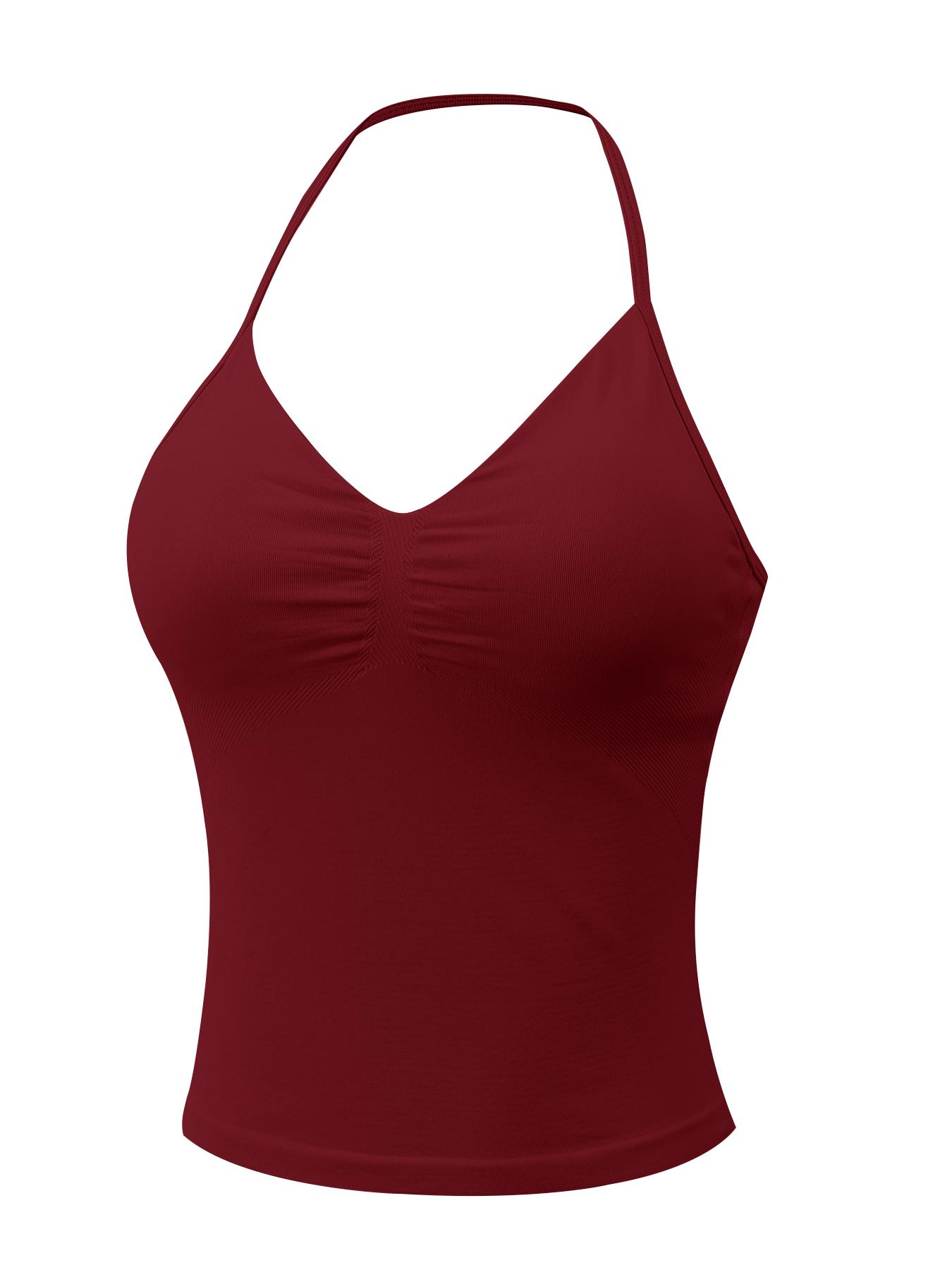 BBFIRA Longline Strappy Top Women's Halter Workout Tank Tops Backless Gym Longline with Adjustable Strap, Gym Sports Bra Camis Fitness Top