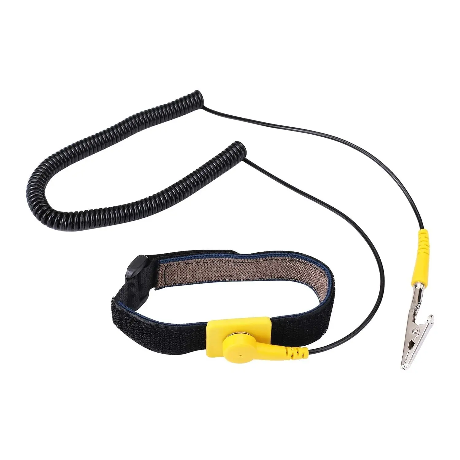 Anti Static Wrist Strap 11" Grounding Bracelet with Alligator Clip, Adjustable ESD Wristband with Extendable Cable Reduces Static Buildup for Electronics Repair, Fits 6"–8.5" Wrist