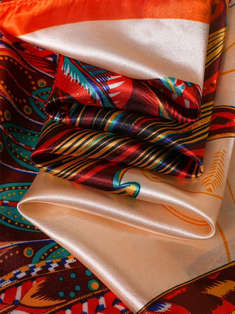 Women's Elegant Butterfly Print Square Scarf, Casual Soft Comfortable Shawl for Daily Wear, Fashion Accessories for Women & Girls