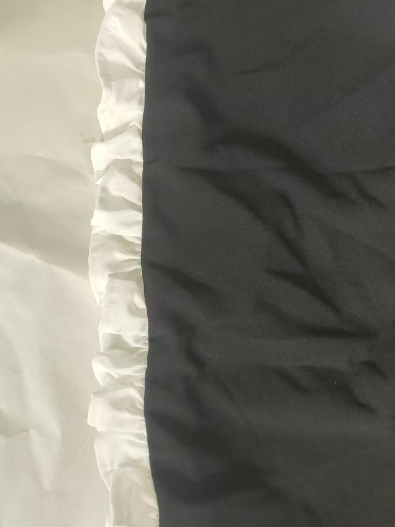 Women's Button Decoration A-line Dress, Casual Bishop Sleeve Dress for Daily Wear, Ladies Clothes for All Seasons, Fitted