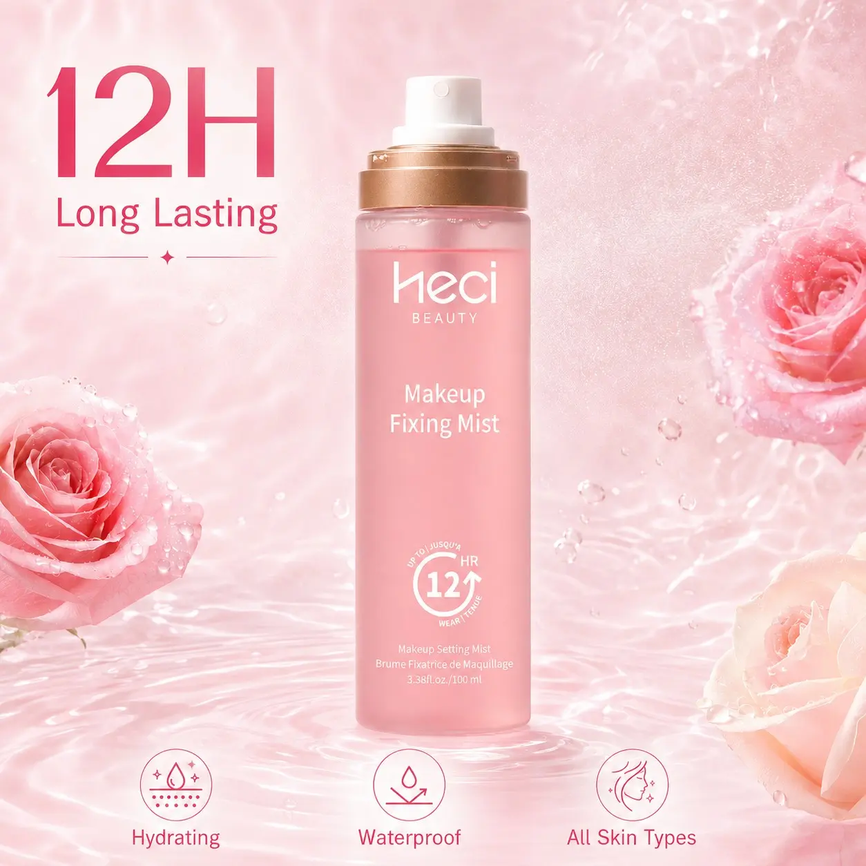 Long-Lasting Makeup Setting Spray, Waterproof Makeup Fixer, Cosmetic Beauty Spray for All Skin Types, Professional Daily Makeup Accessory