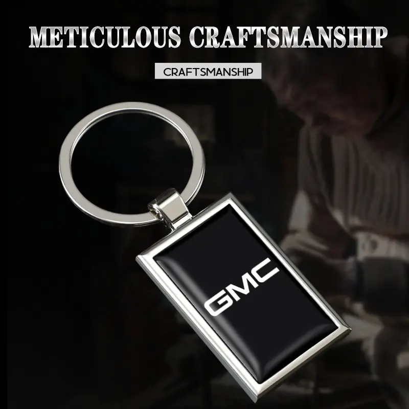 1Pcs Zinc Alloy Car Keyring Auto Logo Keychain Pendant Decoration For GMC Terrain Sierra Canyon Yukon Acadia Savana Denali AT4 Granite