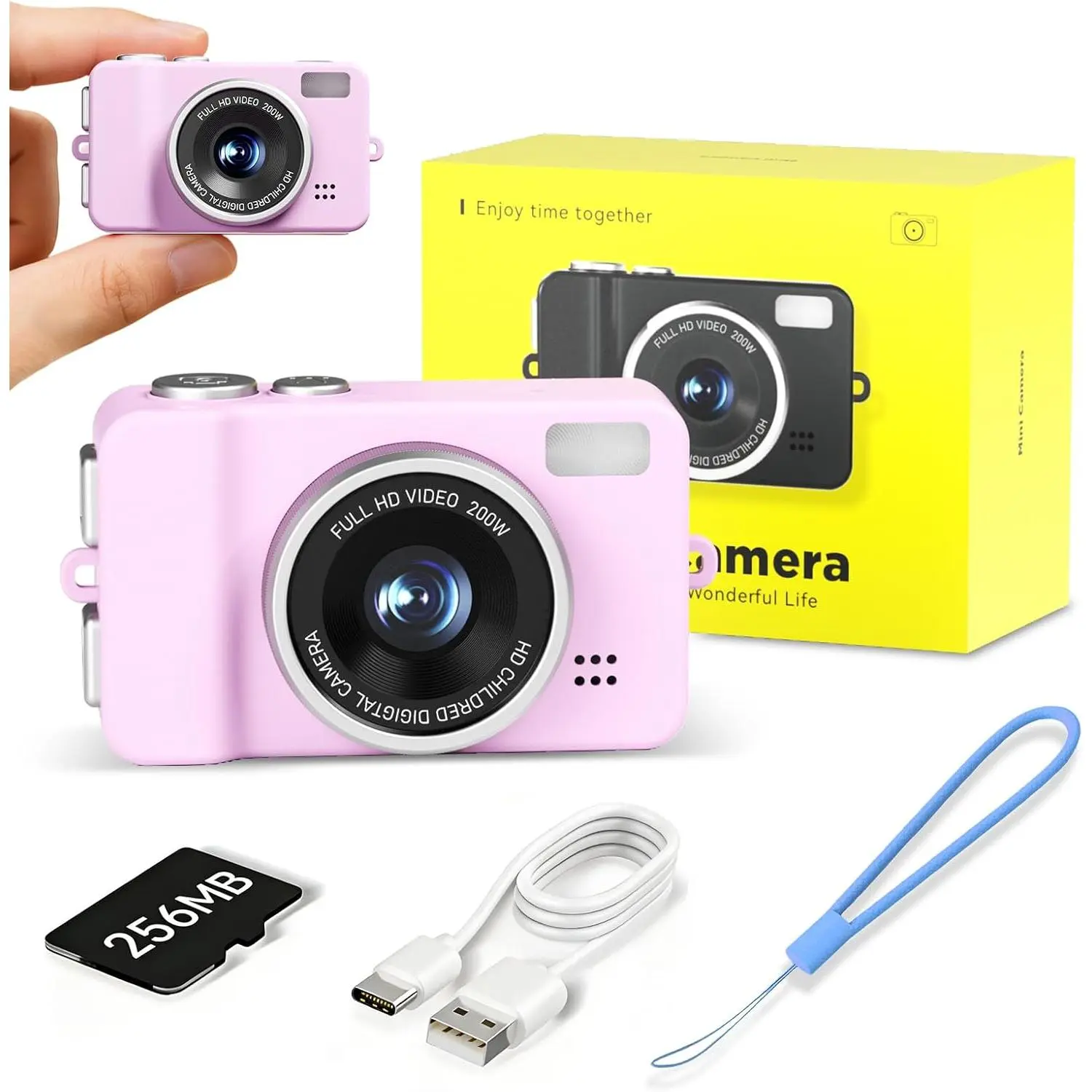 Mini Digital Camera 1080P  – Portable   Camera with SD Card, Retro Pocket Camcorder for Travel Vlogging,  Camera for Teens & Adults, Easy Recording & Snap Photography ()