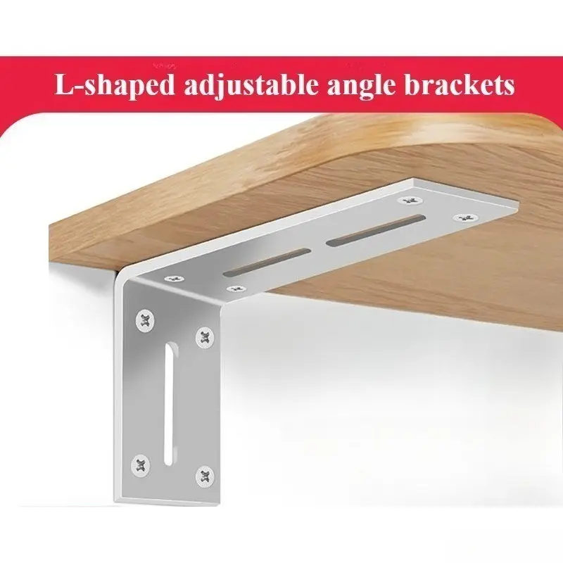 4 Piece L-Type Metal Bracket Set, Rust-Resistant Furniture Connector, High Load Bookshelf Support, Easy Install, Multi-Color Options