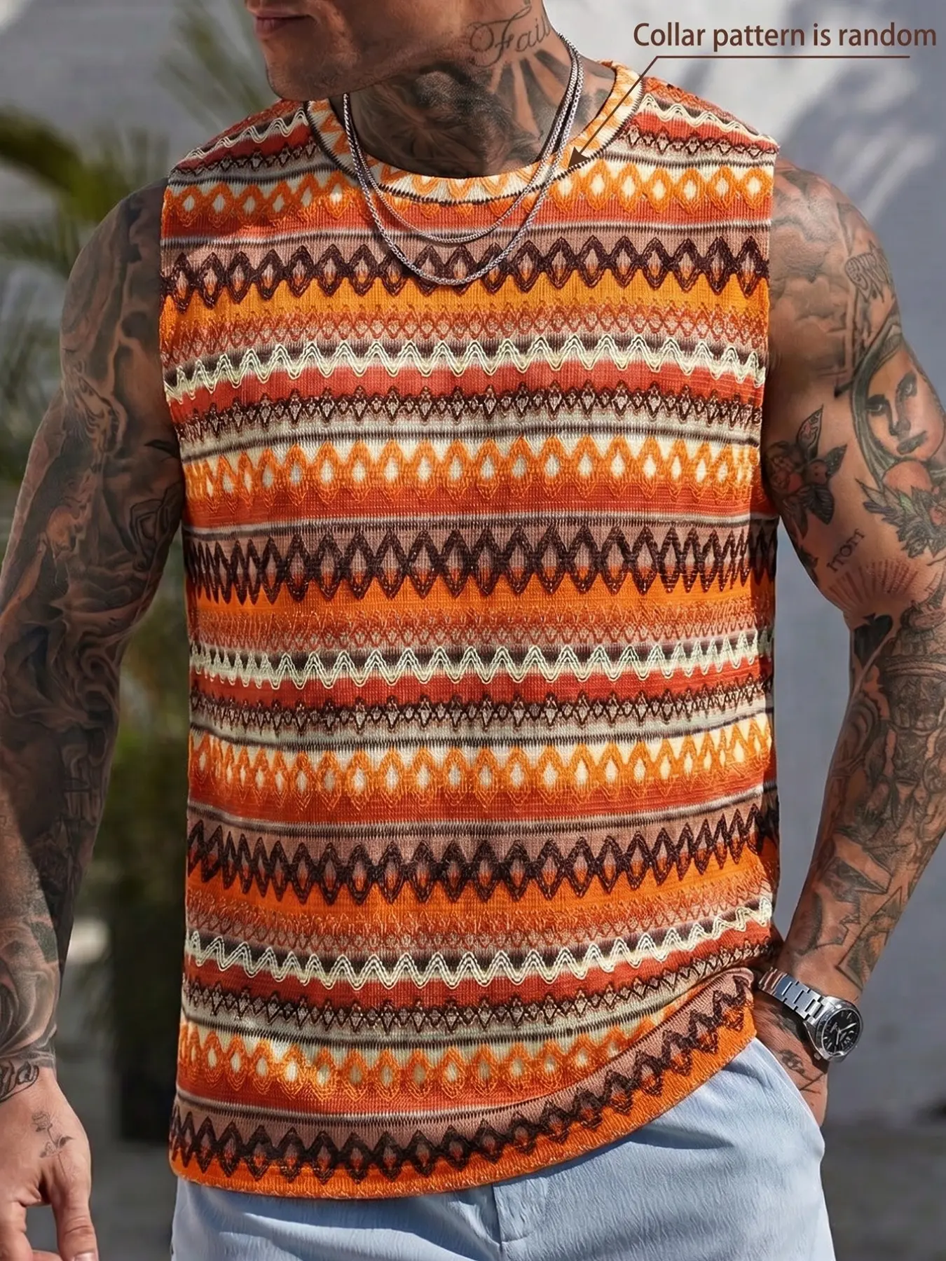 Men's Vintage Style Casual Sleeveless Tank Top, Striped Knit, Comfortable and Fashionable Design, Ideal for Daily Wear, Perfect for Home or Outdoor Relaxation, Casual Tank Tops, Casual Apparel, Casual Fashion Clothing