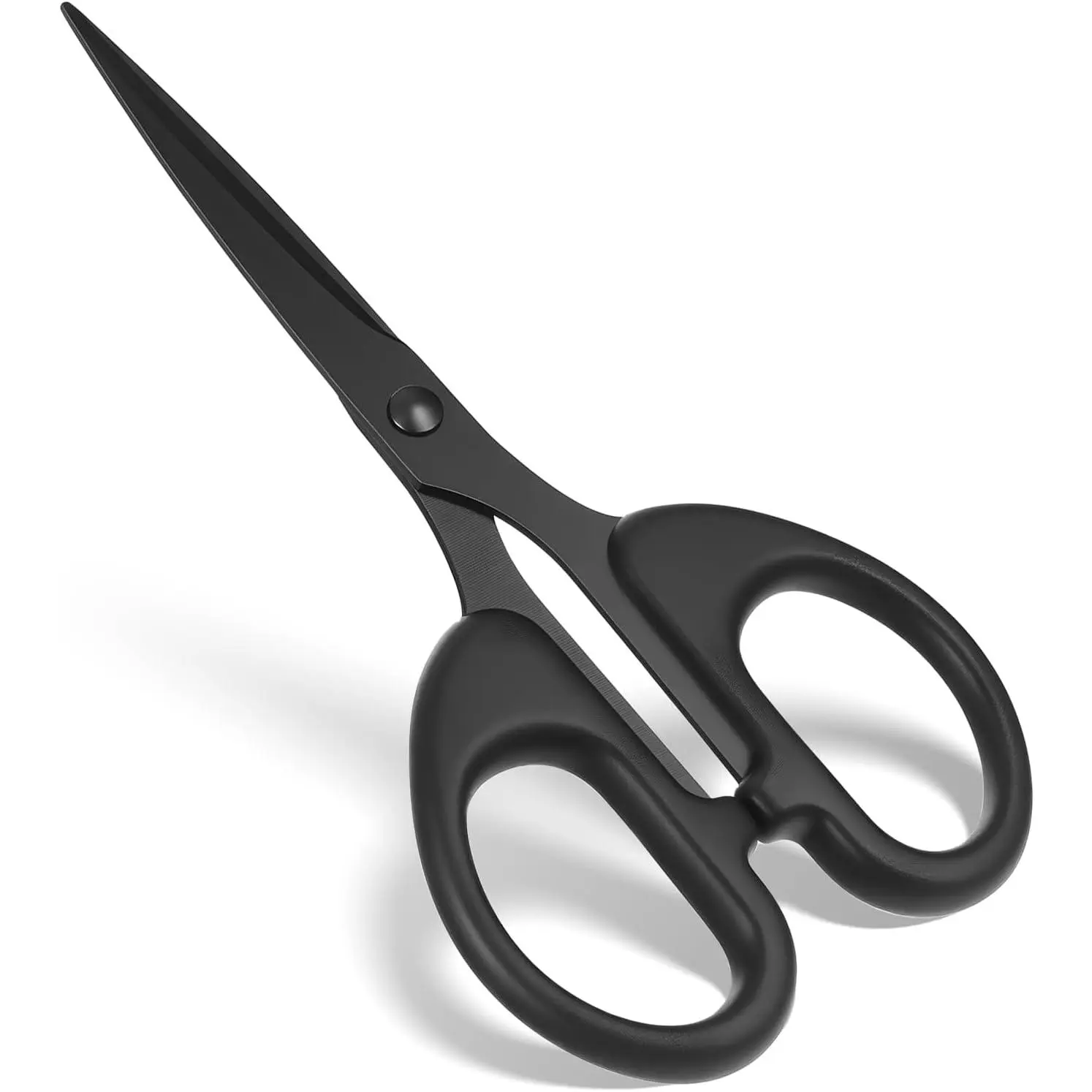 Black Office  6 Inch Small  Purpose  Scissor Stainless Steel  Shears Straight Handle Shear for Paper, DIY Craft, Office, Desk, School,