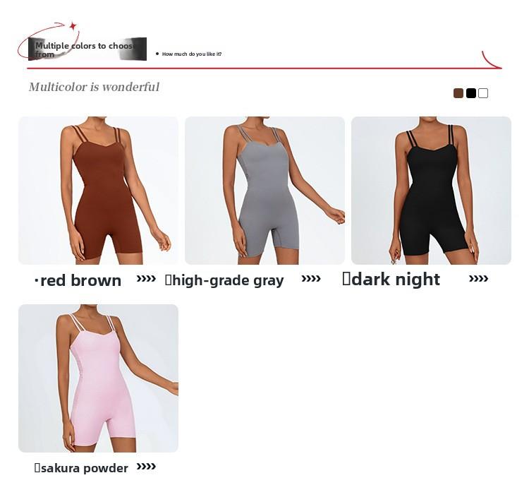 Women's low-cut sexy yoga jumpsuit, breathable and quick-drying, with a beautiful back and cross-strap design to lift the buttocks, suitable for running, yoga, and fitness