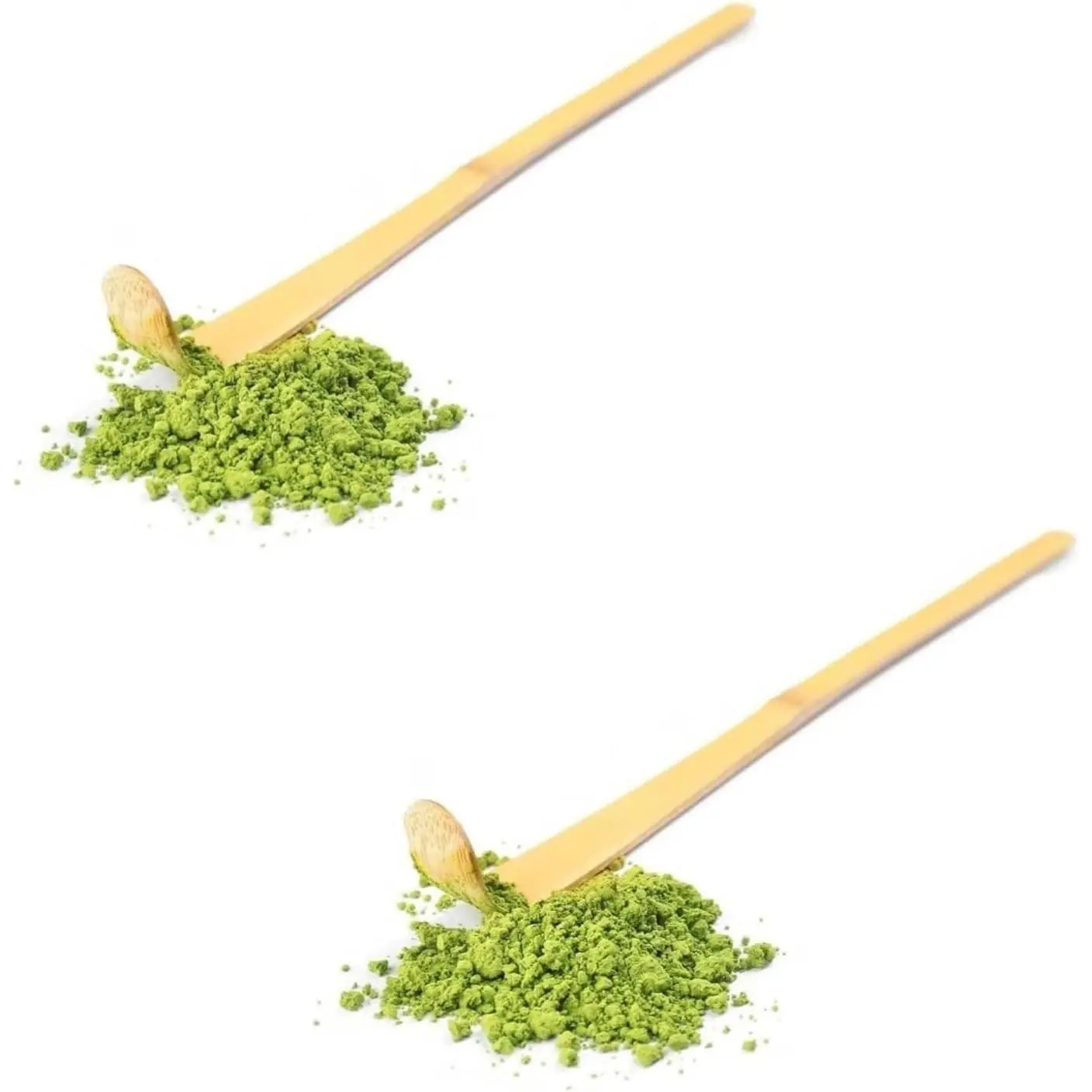 2Pcs Brown Bamboo Matcha Scoop Japanese Chashaku Hooked Green Tea Spoon for Tea Ceremony Coffee Tea and Espresso (18cm)