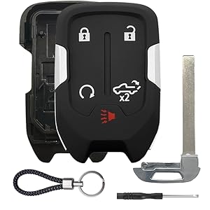 Key Fob Case Replacement for Chevy Silverado & GMC Sierra 2019–2022 – 5 Button Smart Key Cover, Easy Install