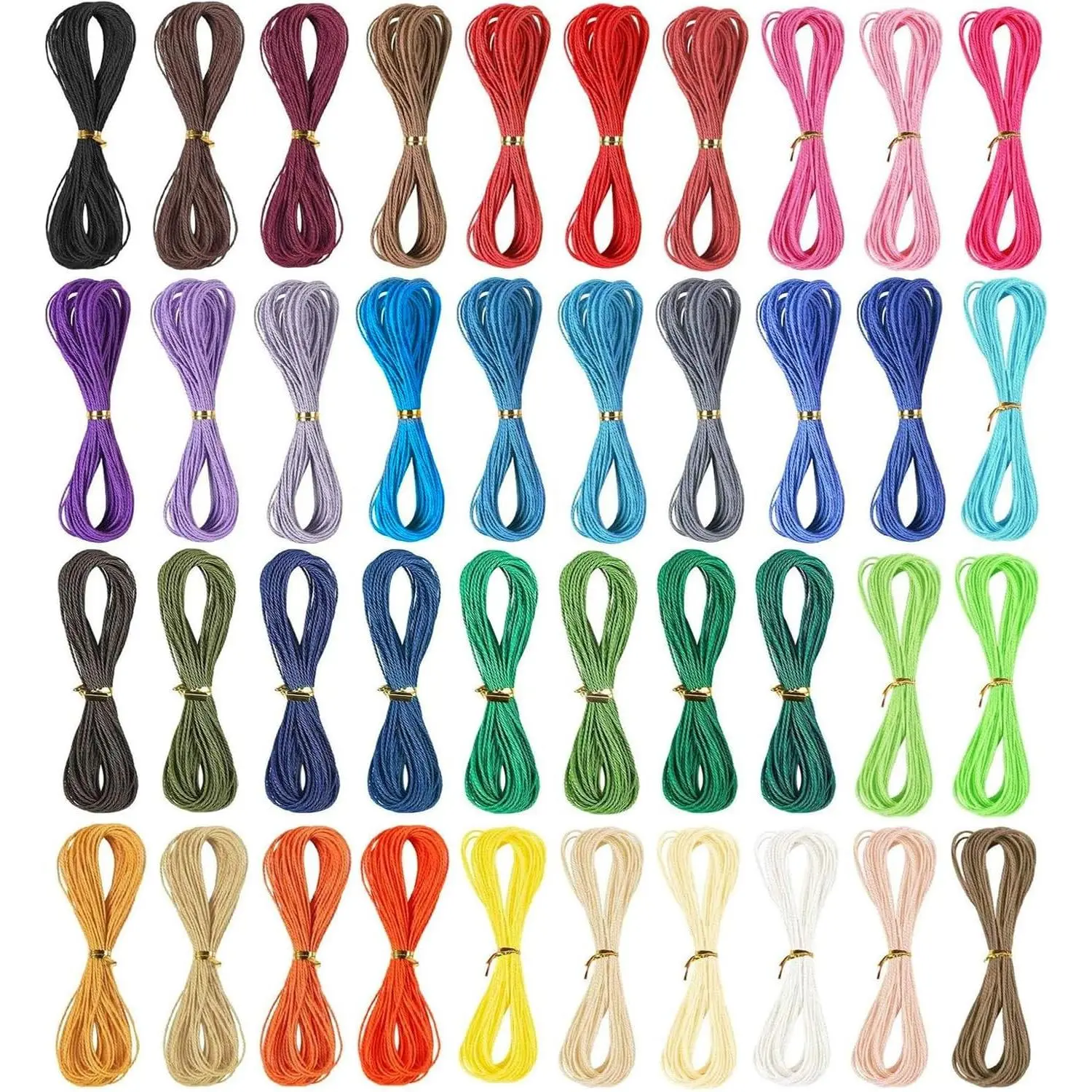 400m 40 Colors 1mm Waxed Polyester Cord 10m Each Color Wax Coated Thread for Bracelet and Jewelry Making