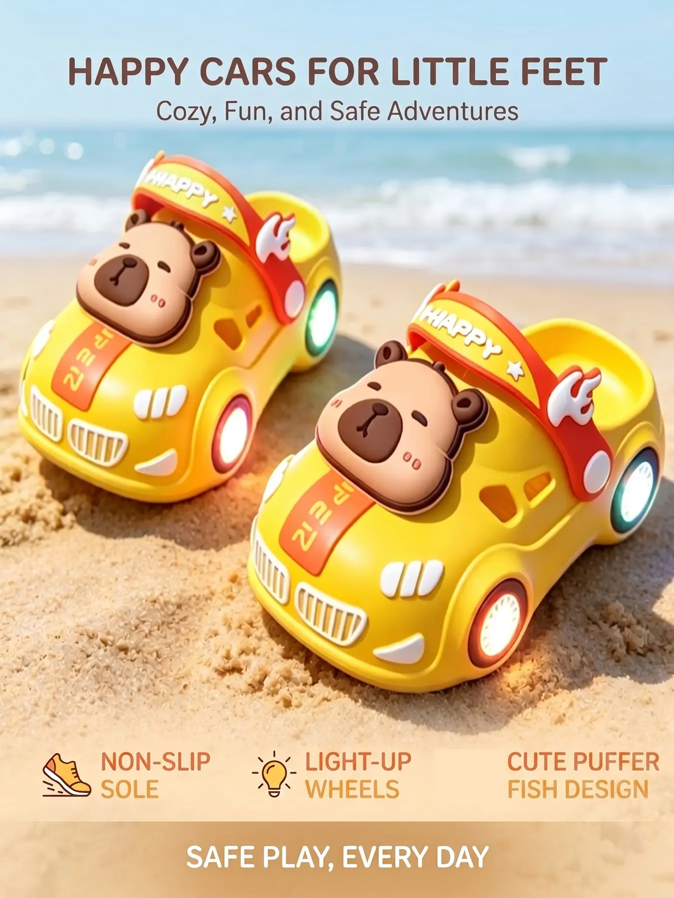 Summer Cartoon Slippers, Cute PVC Sole, Soft Anti-Slip Design, Bright River Dolphin Pattern, Baby Outdoor Shoes, Cute Cartoon Slides, Kids Shoes