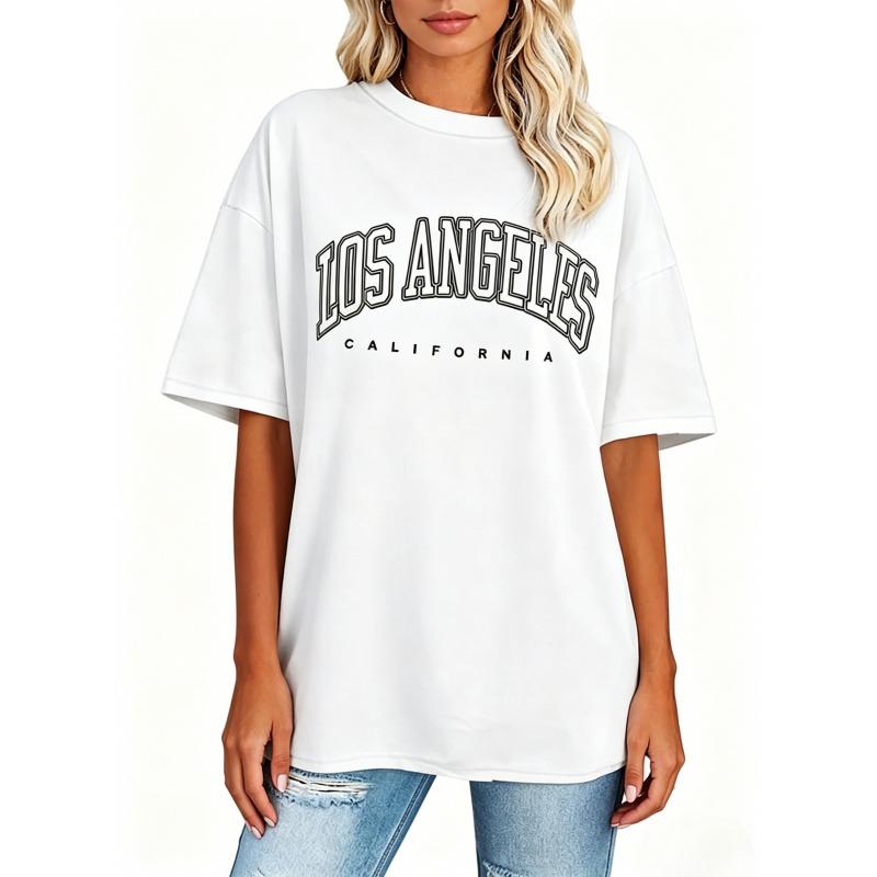 Womens Crewneck Short Sleeve T-Shirt Tops ,Printed T-shirt Solid Basic Tee,Oversized T-Shirts,Pure Cotton